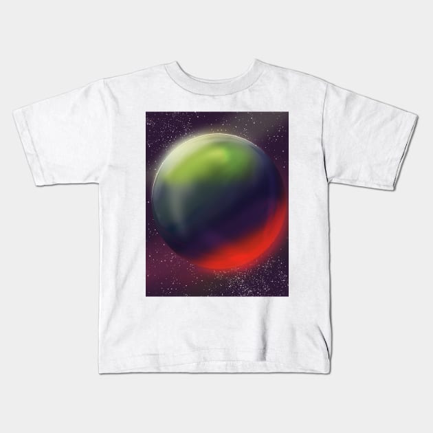 Sci-Fi planet Kids T-Shirt by nickemporium1